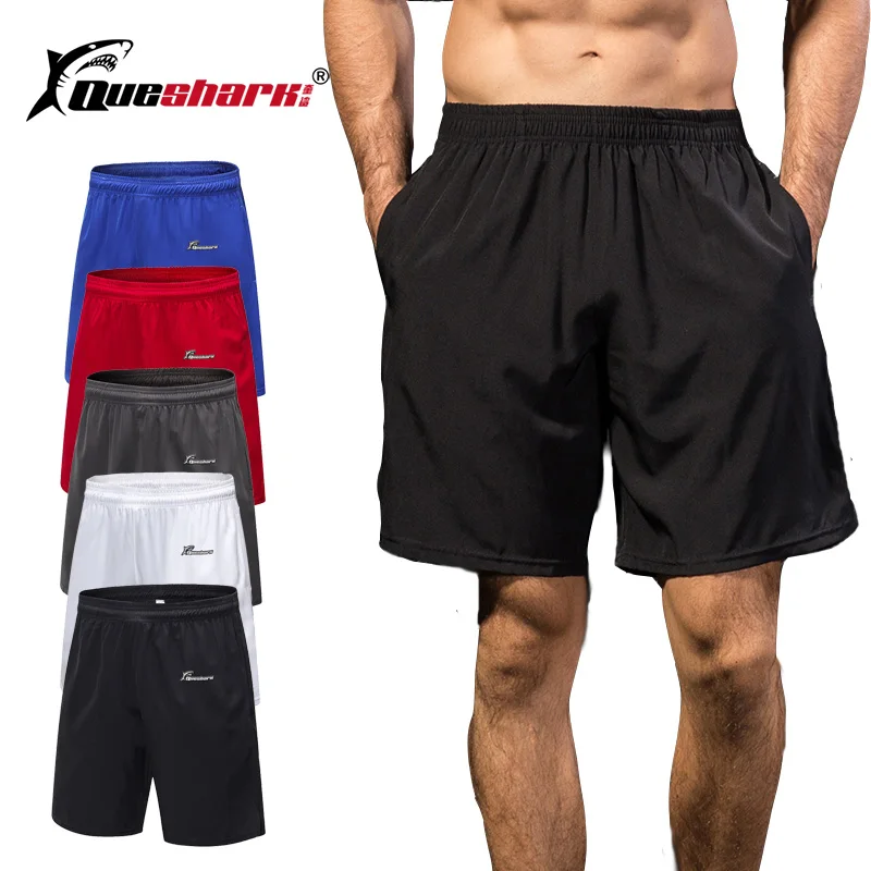 Queshark, мужские спортивные баскетбольные шорты с карманами, быстросохнущие шорты для кроссфита, спортивная одежда для фитнеса, мужские тренировочные пляжные шорты