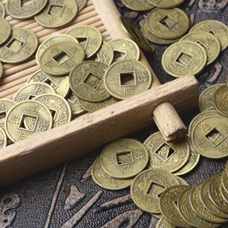 100x Feng Shui Münzen Chinesische Alte Glücksmünzen I Ging Geld Münze 