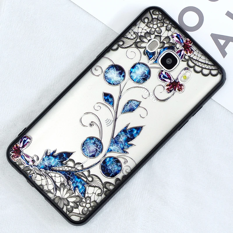 

3D flower Lace case for Samsung galaxy j3 2016/SM-j310 cases floral printed plastic back cover fundas coque hoesje kryt tok etui