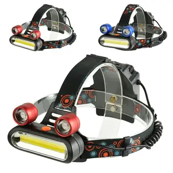 

8000 LM 2 LED + COB Headlamp 4 Modes Rechargeable Flashlight for Camping