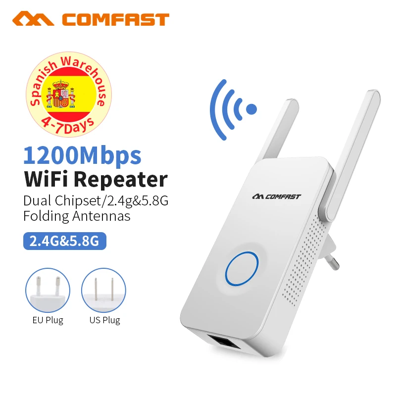 

Comfast 1200Mbps Wireless WiFi Gigabit Repeater WiFi Signal Amplifier, Wireless Router Long WiFi Range Extender Extender Router