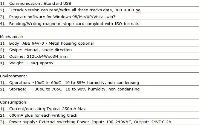 MSR605 Считыватель магнитных карт кодер салфетки USB интерфейс черный запись/чтение