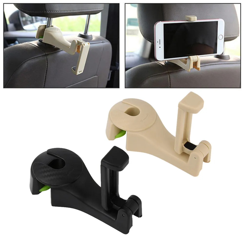 Universal 2 in 1 Auto Car Back Seat Phone Holder Stand Headrest Hanger