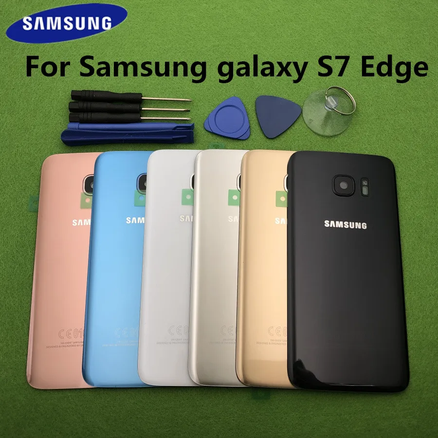 Оригинальная задняя крышка батарейного отсека стеклянный корпус для Samsung GALAXY S7