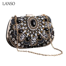 Volle strass frauen Mini Bohrer 100% Handgefertigten Glasperlen Kette Umhängetasche Winter Neue Abendtaschen 2016 Bilden fall