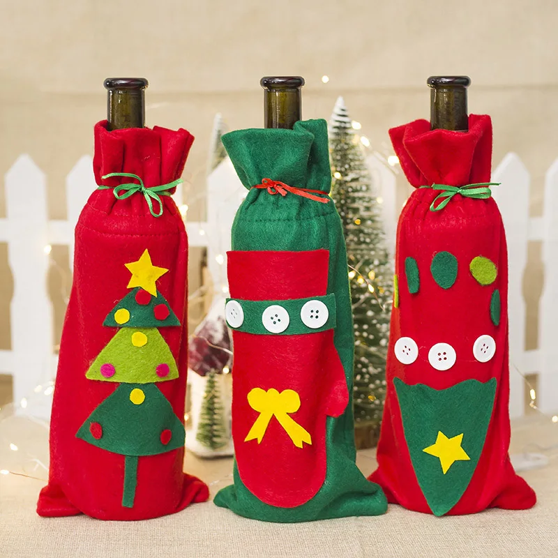 

New Christmas Wine Bottle Cover Santa Claus Xmas Christmas Decorations for Home Natal Dinner Decor New Year Gift