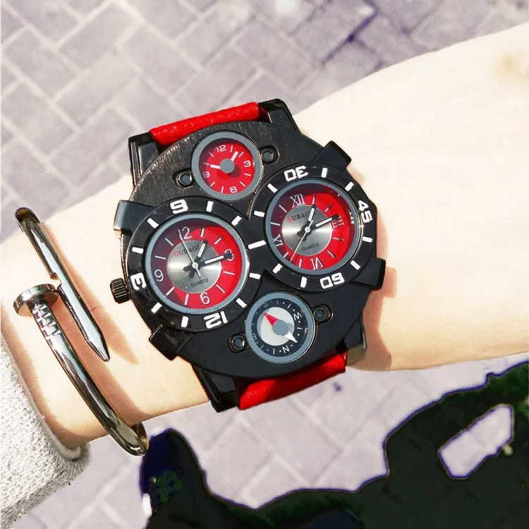 Модные мужские часы лучший бренд класса люкс Женские кварцевые часы кожа военные спортивные наручные часы большой циферблат крутой тренд