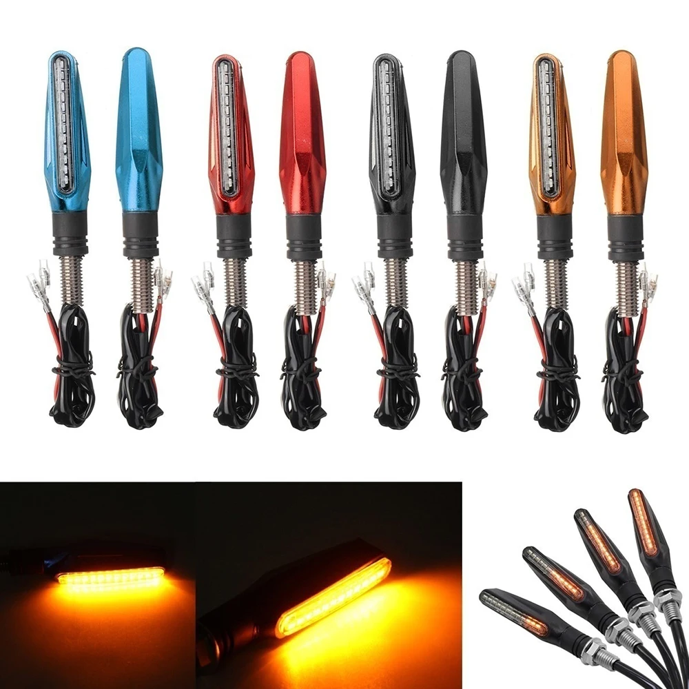 

2pcs/set 12LED Motorcycle Turn Signals Light 12V High Brightness Flowing Motorbike Indicators Light Car Accessories
