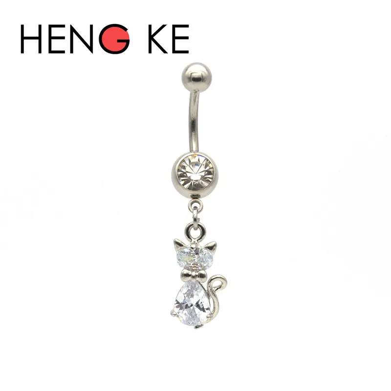 14G Double coeur 316L en acier chirurgical en acier chirurgical CZ Barres de ventre