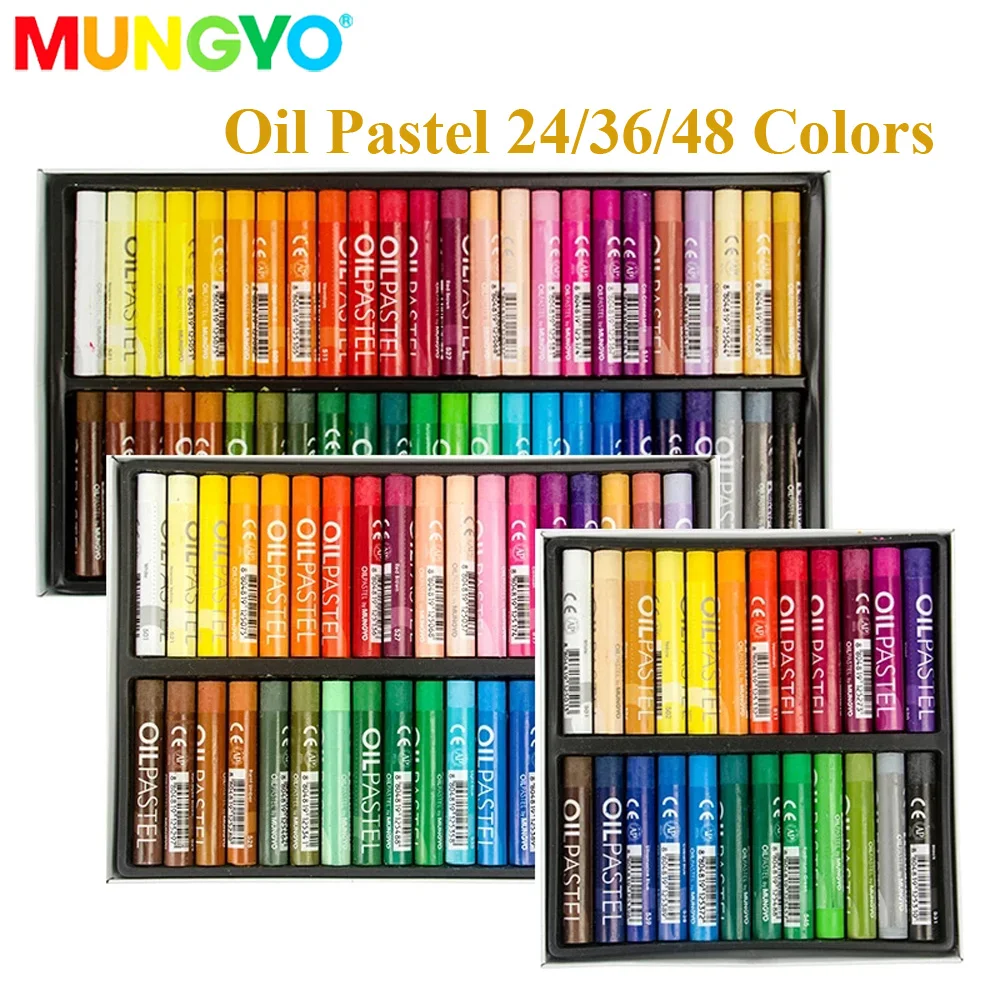 Mungyo 24/36/48 Colors Artist Crayons Oil Pastels for Children Non