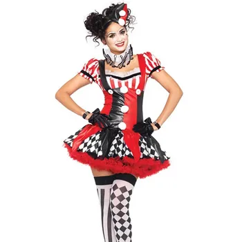 

Hot Popular Beautiful Female Harley Quinn Kook Adult Harlequin Costume For Women