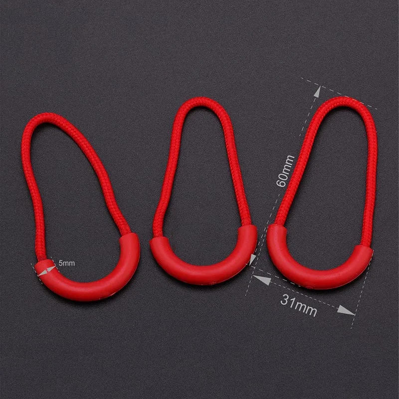 25Pcs 31x60mm PVC Cord Zipper Pullers Rope Ends Lock Pulls Replacement Clip Slider Travel Bag Garment Accessories|Бегунки для молнии|
