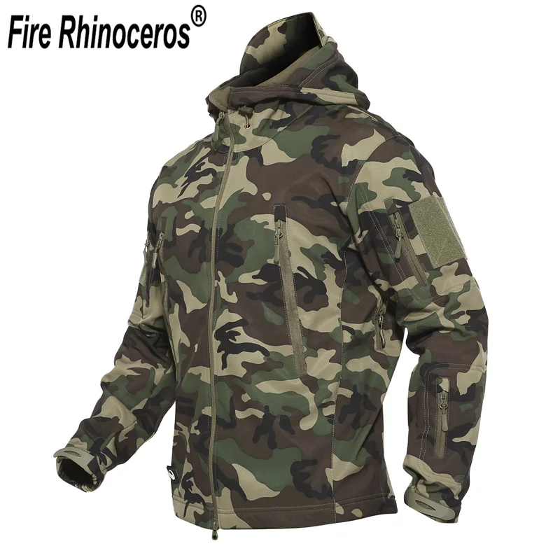 

Dropshipping Outdoor Tactical Military Softshell Fleece Jacket Men's Waterproof Hunting and Hiking Jacket Warm Hooded Army Coat