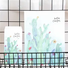 6 шт. кактус бумажные конверты Набор буквенных букв любовный конверт Новинка Свадебный конверт для приглашения подарок канцелярские письма бумага