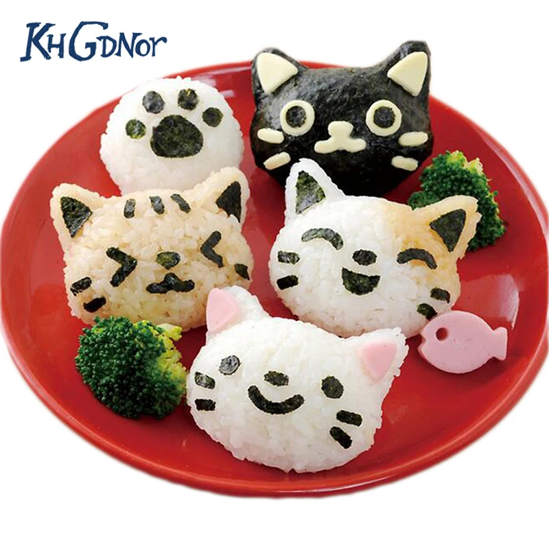 

Boutique 3Pcs Cute Smile Cat Sushi Nori Rice Mold Decor Cutter Bento Maker Sandwich DIY Tool Free shipping