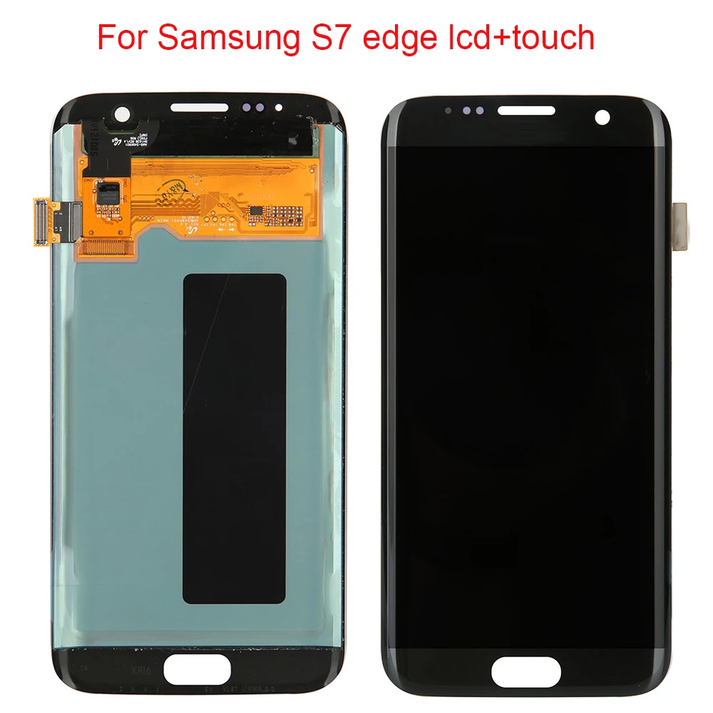 

JPFix 100% Good Super AMOLED For Samsung Galaxy S7 edge G9350 G935F LCD Touch Screen Digitizer Assembly With Frame