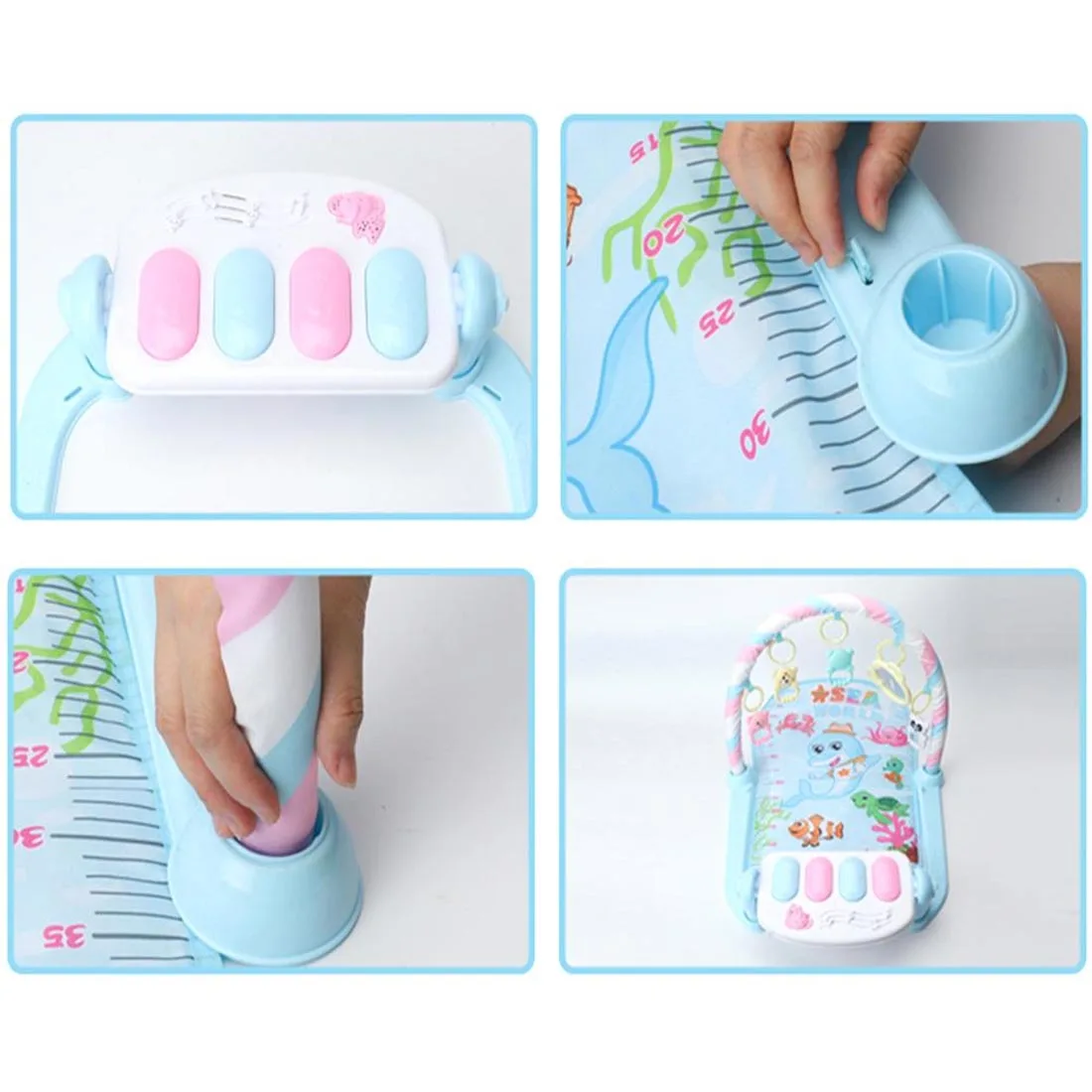 2019 Infant Cartoon Cradle Toys Baby Gilrs&Boys Fitness Frame Multifunction Foot Piano Music Game Blanket Kids Crawling Mat