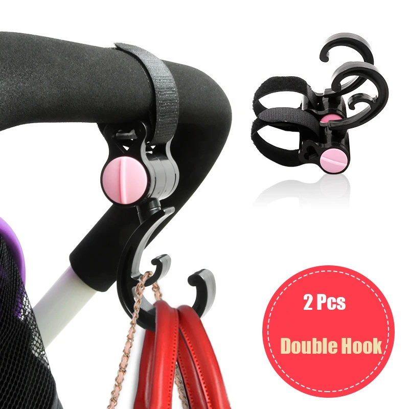

2pcs/ Baby Stroller Hanger Baby Diaper Bag Stroller Hooks Pram Rotate 360 Degree Cart Hook Accessories Loading Weight 20KG