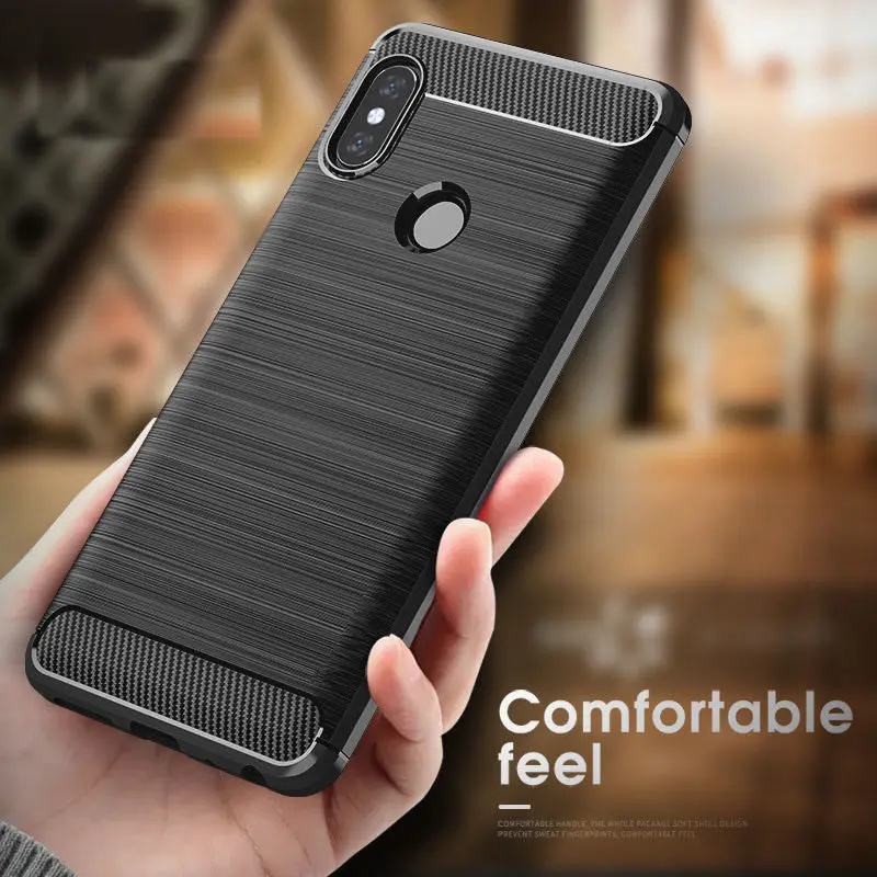 

Case For Xiaomi Redmi Note 5 Pro 6 6A S2 Y2 Brushed Carbon Fiber Soft Silicon Shockproof Cover For Redmi Note 4 4X 5A Prime Case