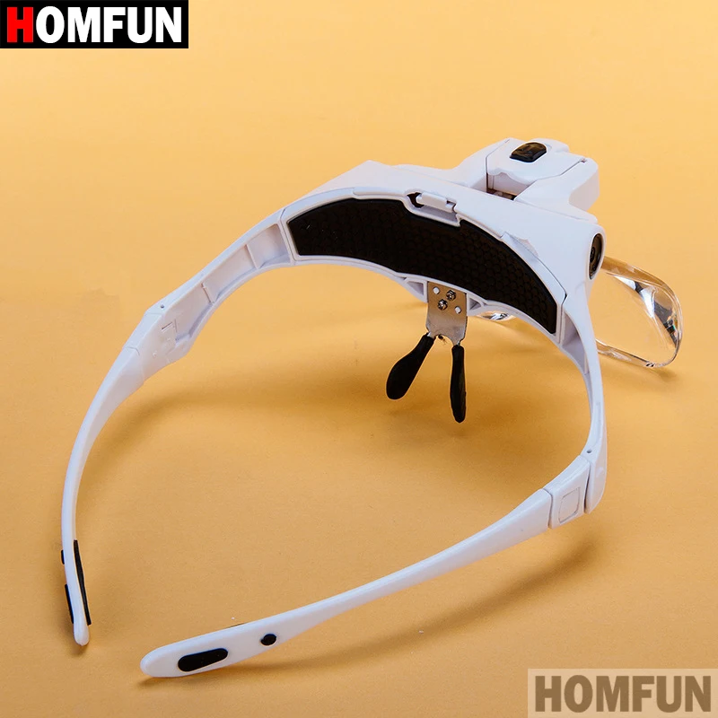 Diamond Painting Accessories 5 Lens Loupe LED Light Headband Magnifier Glass 1.0X 1.5X 2.0X 2.5X 3.5X Adjustable For Diamond Painting Embroidery