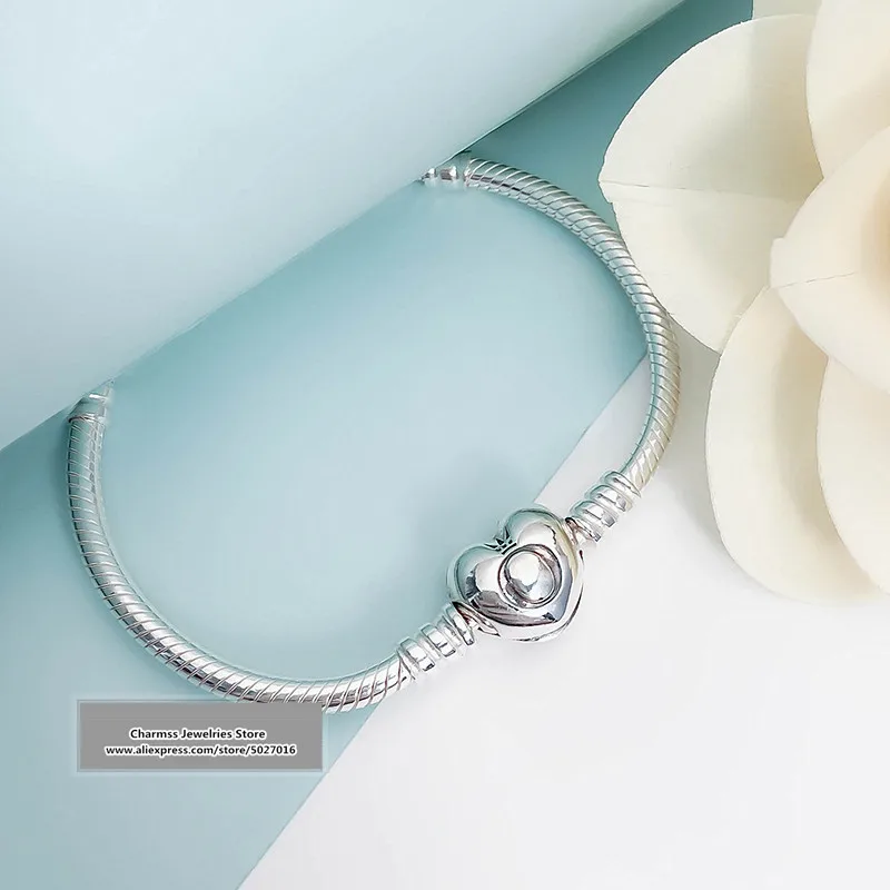 

2019 Euro Charms logo Carving heart bangle pandoras bracelet women jewelry gift for lady,1pz
