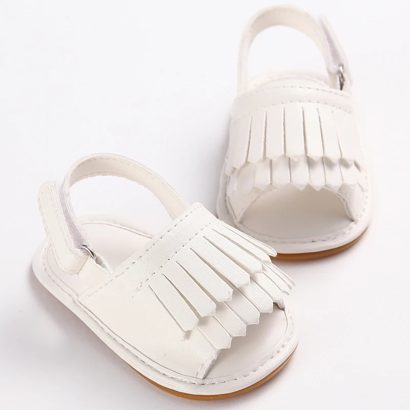 Pudcoco летние сандалии для новорожденных девочек мягкий резиновый дно кисточкой кожаные противоскользящие малыша кисточкой обувь мода 0-18 м