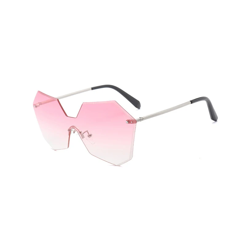 Geometric shape Gradient pink lenses 2018 fashion sunglasses women