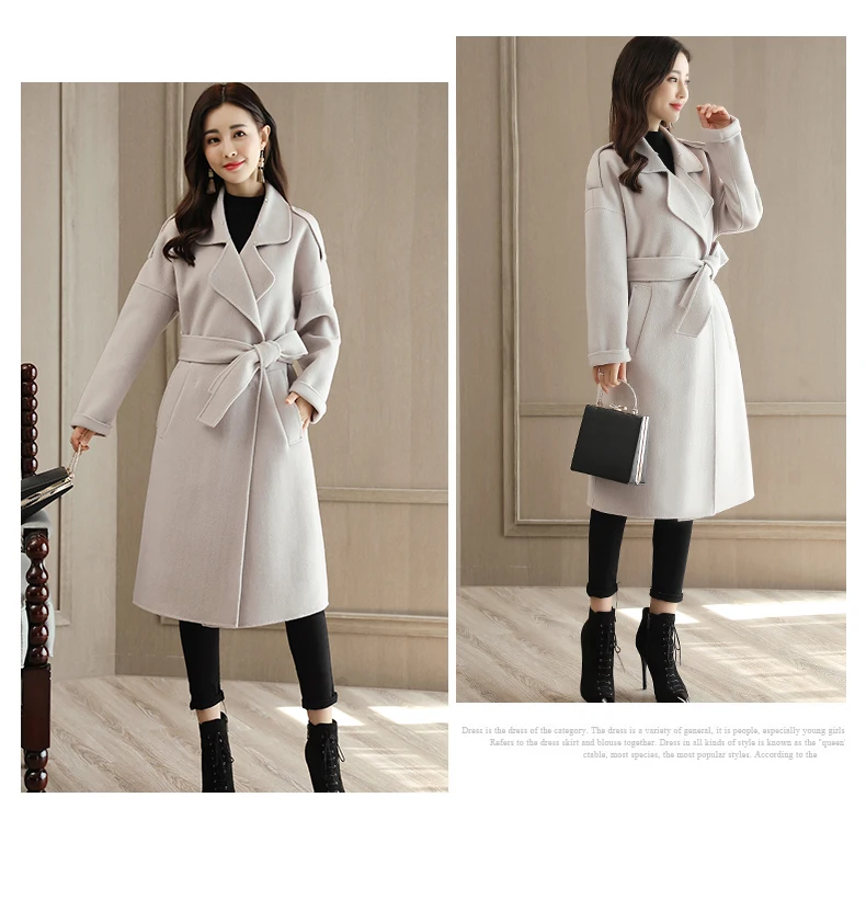 YuooMuoo высокое качество Элегантное длинное шерстяное пальто искусственный воротник съемный меховой воротник кашемировое пальто женская зимняя куртка верхняя одежда