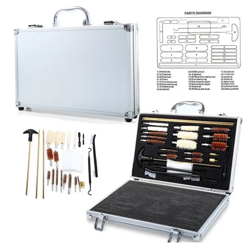 

Paintball Accessories Rifle Pistol Handgun pipe Cleaning tools Kit Cleaner with Convenient Case Box Paintball Markers
