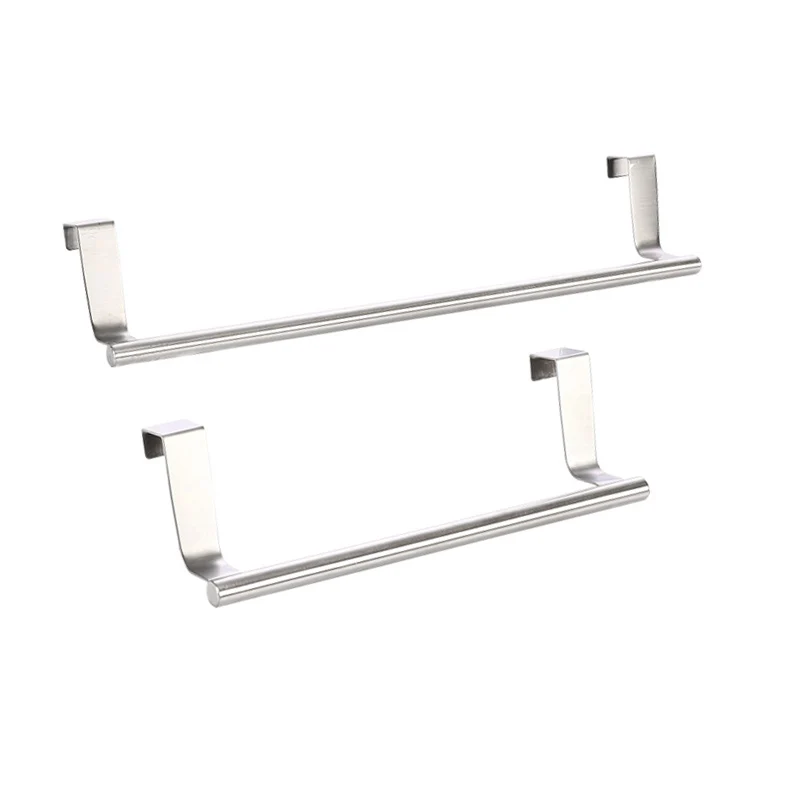 High Quality Stainless Steel Towel Bar Holder Kitchen Cabinet Cupboard Door Hanging Rack Storage Hook Accessories