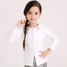 Новинка года, Детская рубашка весенне-осенняя Модная хлопковая одежда с длинными рукавами для девочек 3, 4, 6, 7, 8, 9, 10, 11 лет