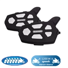 YENI 2017 2 ADET R6 1200 M Motosiklet Bluetooth Kask Kulaklık Interkom 6 riders BT Kablosuz intercomunicador Interkom MP3(China)