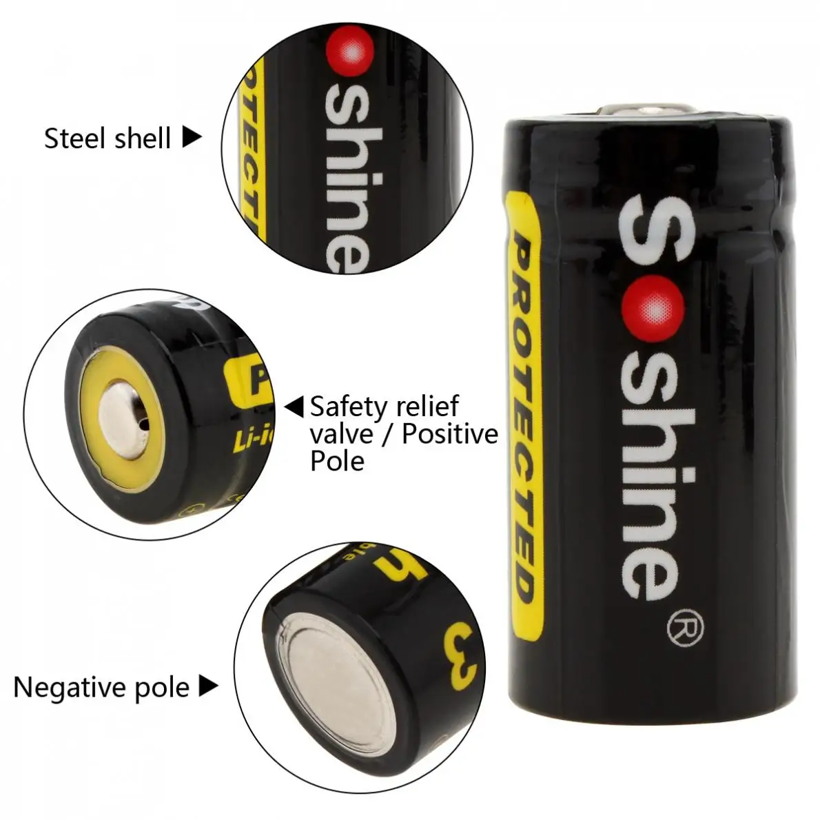 Soshine 2 шт. RCR123 Li Ion 16340 батарея 3 7 V 700mAh аккумуляторы с батарейным блоком|battery 3.7v|battery