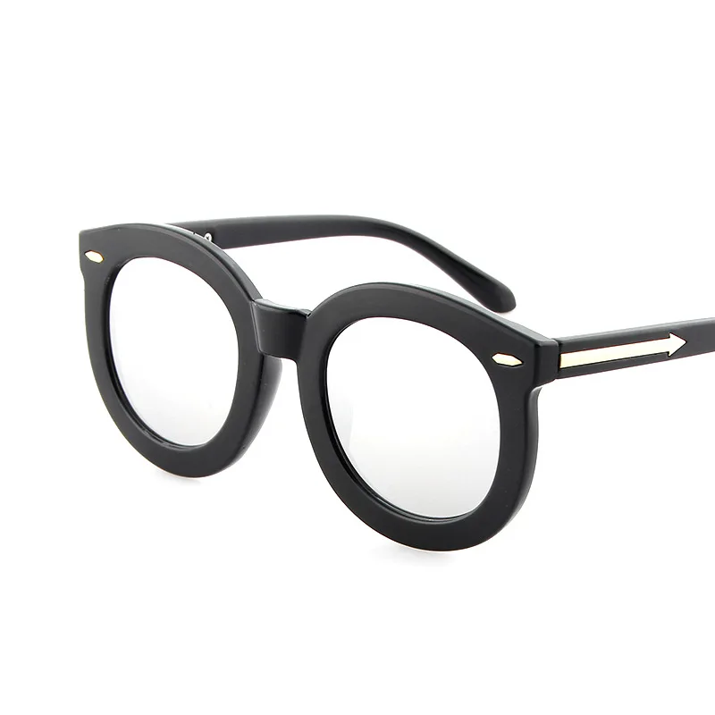 Г., круглые солнцезащитные очки с заклепками в винтажном стиле, модные солнцезащитные очки для детей, для маленьких мальчиков и девочек, красивые, красивые, широкие оправы, брендовые, Lunette N583 - Цвет линз: white lens