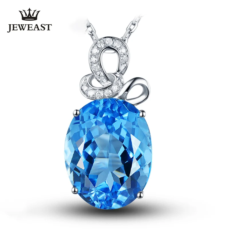 

Natural topaz 18K Pure Gold Pendant Real AU 750 Solid Gold Upscale Trendy Classic Party Fine Jewelry Hot Sell New 2019