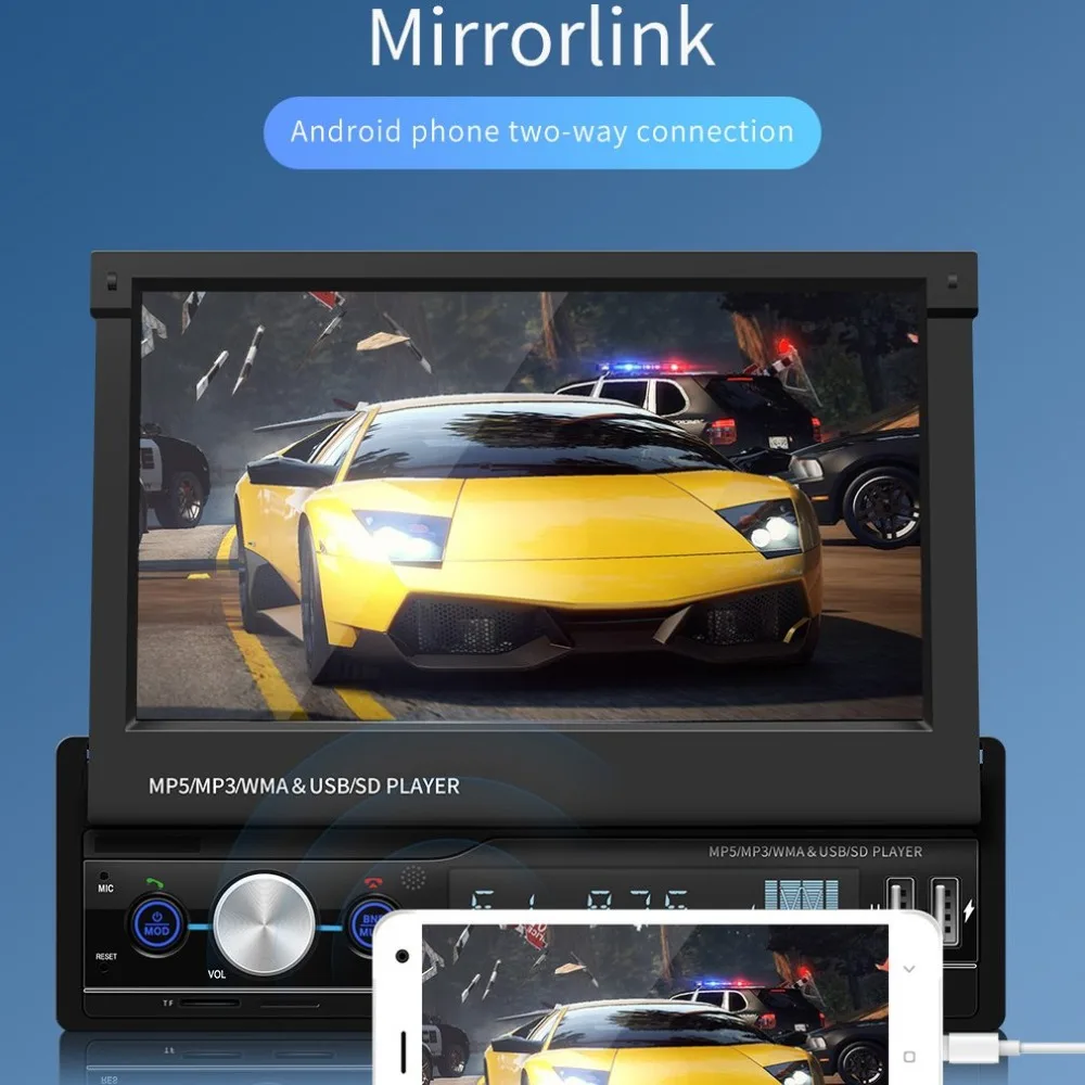

New T100 7" Universal Multi-functional Car radio MP5 Player Telescopic Audio Radio multimedia player