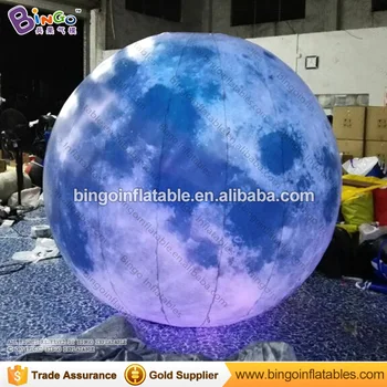 

2M diameters LED lighting inflatable moon promotional hanging type color change blow up ball type moon model light-up toys