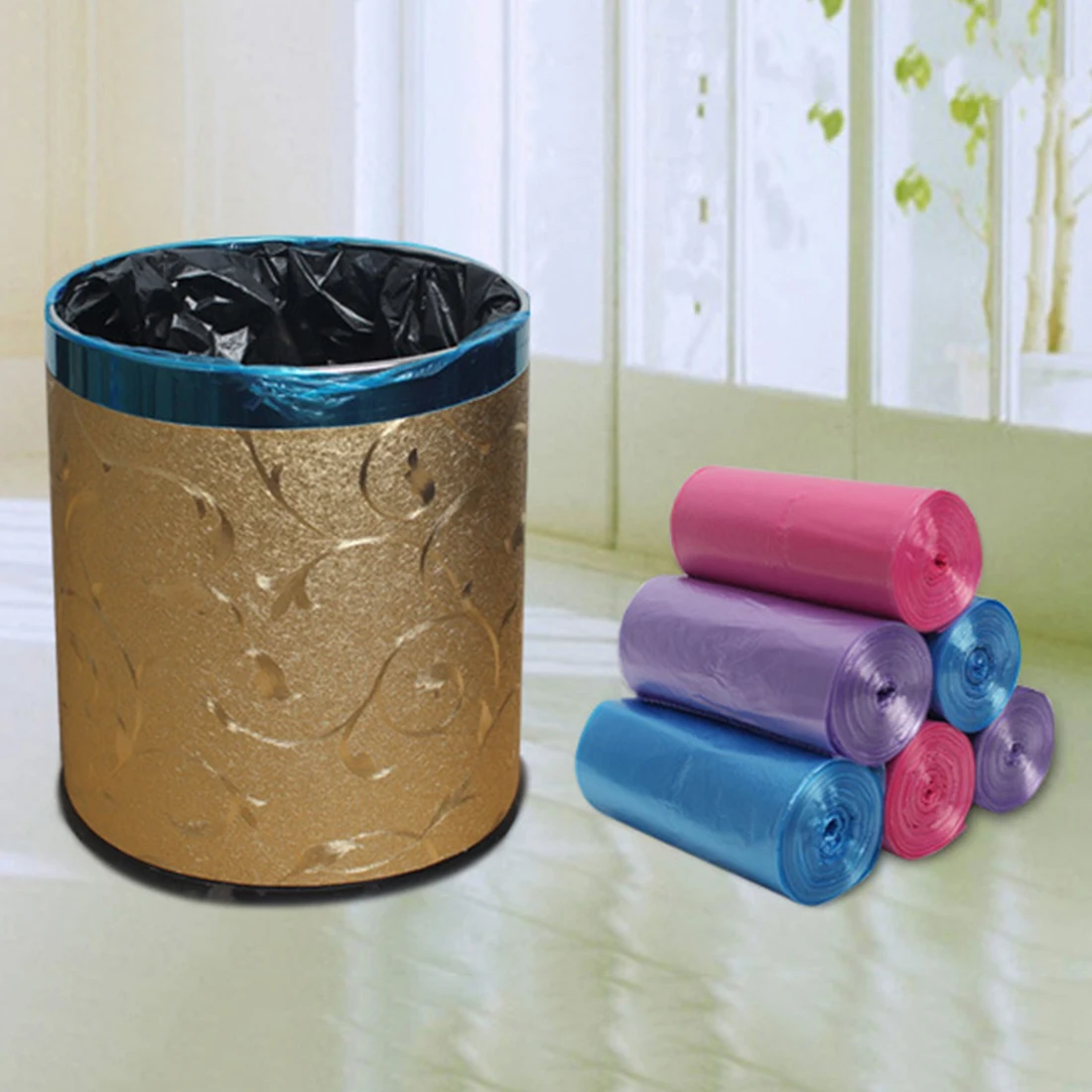 6 рулонов(30 шт/рулон) утолщенный мешок для мусора экологически чистая Корзина для мусора может бытовые кухонные моющие средства-цвет случайный