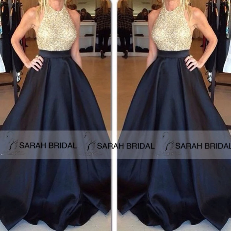 navy blue and gold evening gown