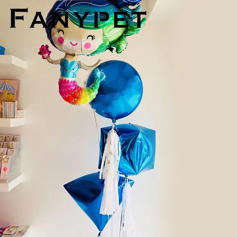 Fanypet 1 шт фольгированные шары с русалкой принцесса день рождения воздушный шар