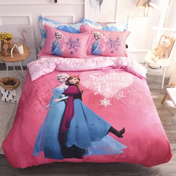 

1.5m /1.8m bed Disney Genuine Cotton Bedding Sets Mickey Cartoon Cotton Frozen princess Brushed Four-Piece Set