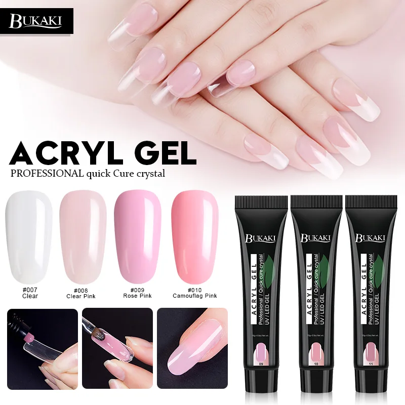 BUKAKI Poly Gel Nail Art UV Builder Gel Nail Tips Fake Nail Glue Gel