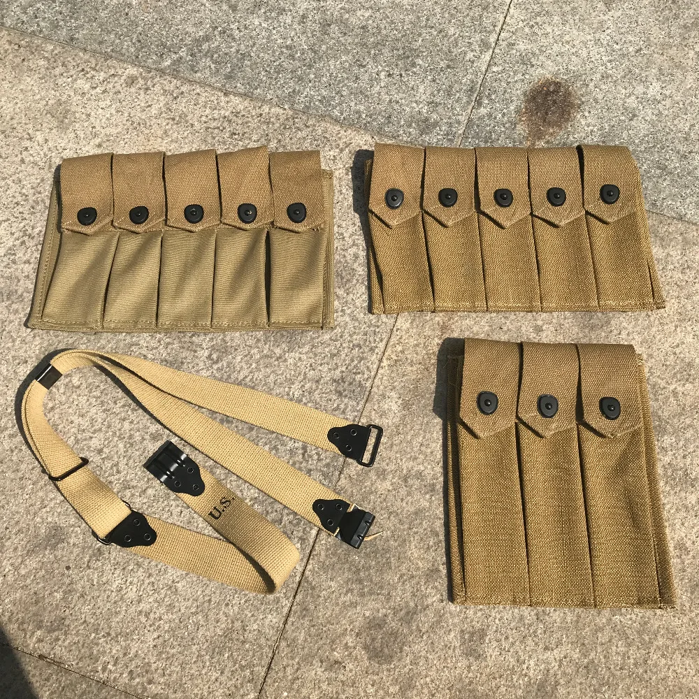 WW2 US ARMY&USMC Thompson Magazine Pouch and WEB SLING Combination