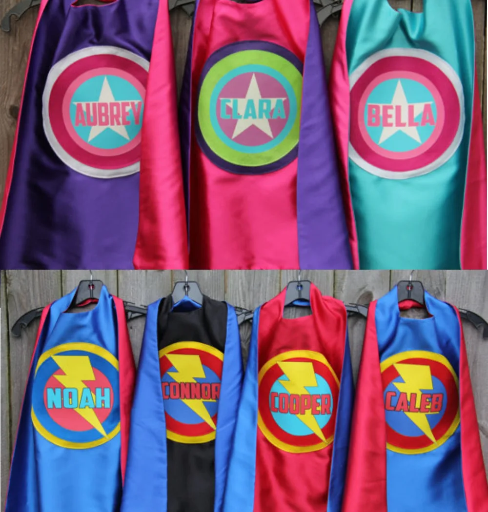 

FULL NAME - Custom Boy birthday present - Personalized Superhero Cape - Any name - Lots of colors - Superhero party