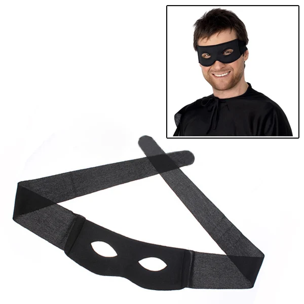 

Eye Mask Costume Mask highwayman robber Fancy Dress Black Zorro Bandit Thief UK