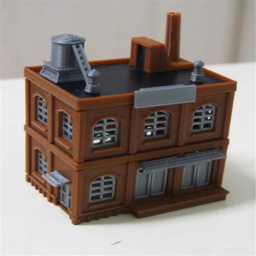 

Train railway model scene N ratio 1:160 industrial wind factory warehouse office building floor stackable