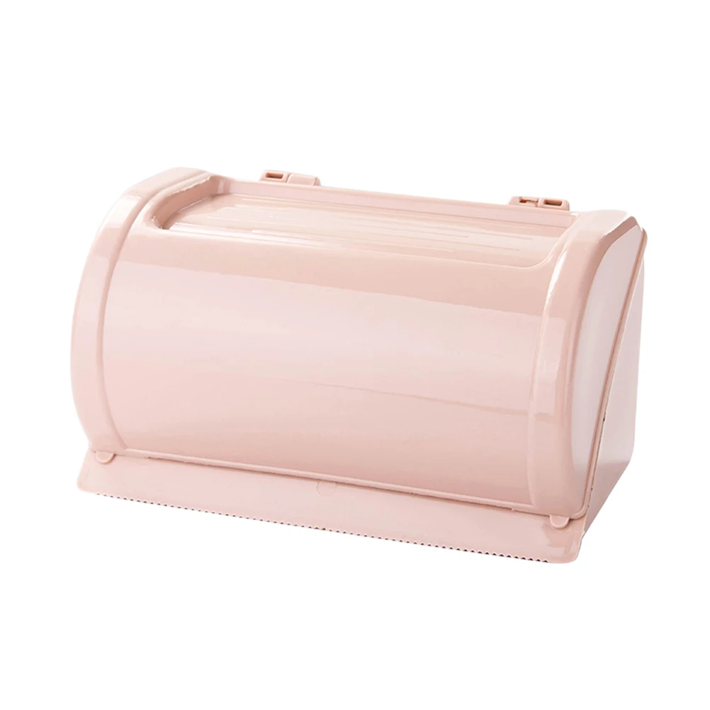 

1 PC Wall-Mounted Tissue Box Durable Roll Paper Box Tissue Container Towel Dispenser Holder For Home Bathroom Use (Pink)