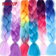 Pageup Pre Stretched Ombre Braiding Hair Extension Synthetic Hair Crochet Pink Afro Jumbo Braid Hair Extensions vogue twisted rope braid silver ombre white long synthetic hair extension for women