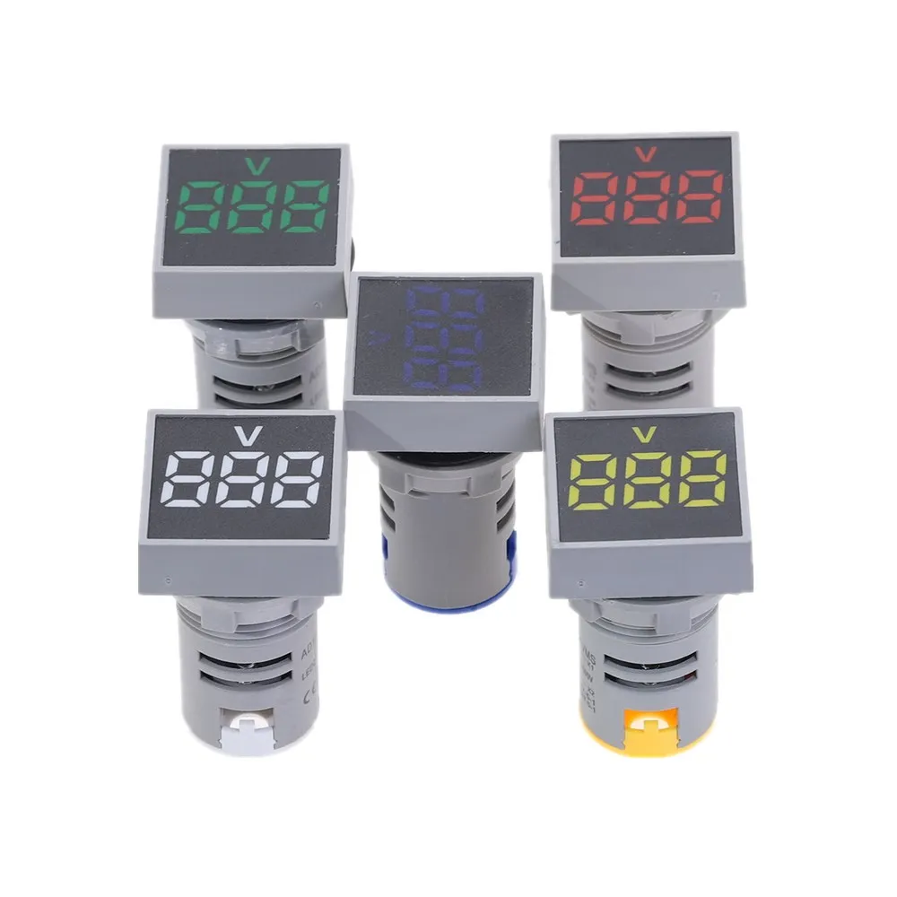 

New 22MM AC 20-500V Voltmeter Square Panel LED Digital Voltage Meter Indicator Light