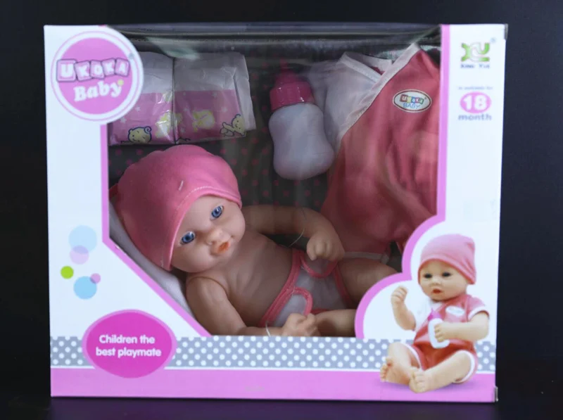 

[TOP] Very Cute 32cm simulation bath boy doll bathtub play water Reborn Baby Dolls newborn doll model Figures kids girl gift